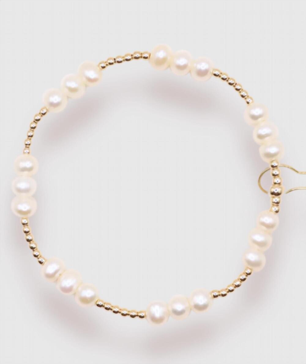 NEW BEADED BLONDES women's ily pearl bracelet in gold
